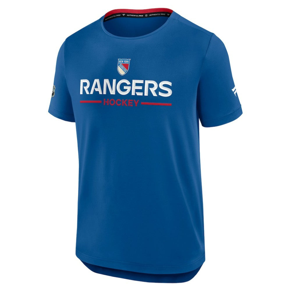 New York Rangers Fanatics Authentic Pro Rink Centennial Tech T-Shirt Blue