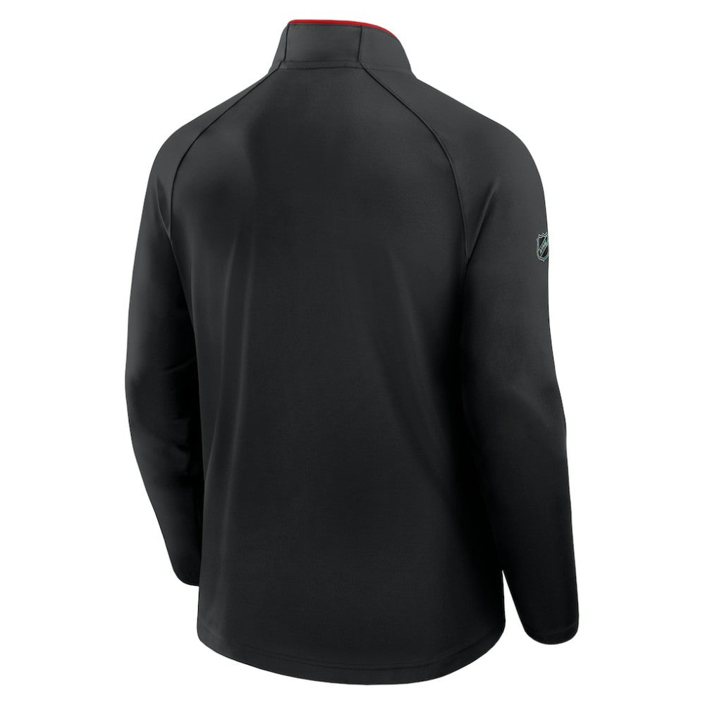 Calgary Flames Fanatics Authentic Pro Rink Training Quarter-Zip Pullover Black