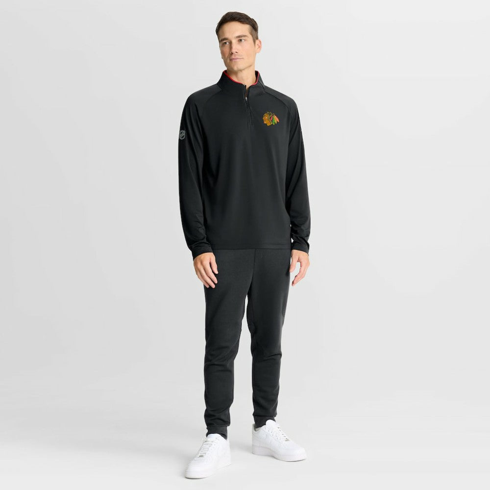 Chicago Blackhawks Fanatics Authentic Pro Rink Training Quarter-Zip Pullover Black