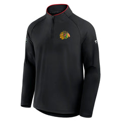 Chicago Blackhawks Fanatics Authentic Pro Rink Training Quarter-Zip Pullover Black