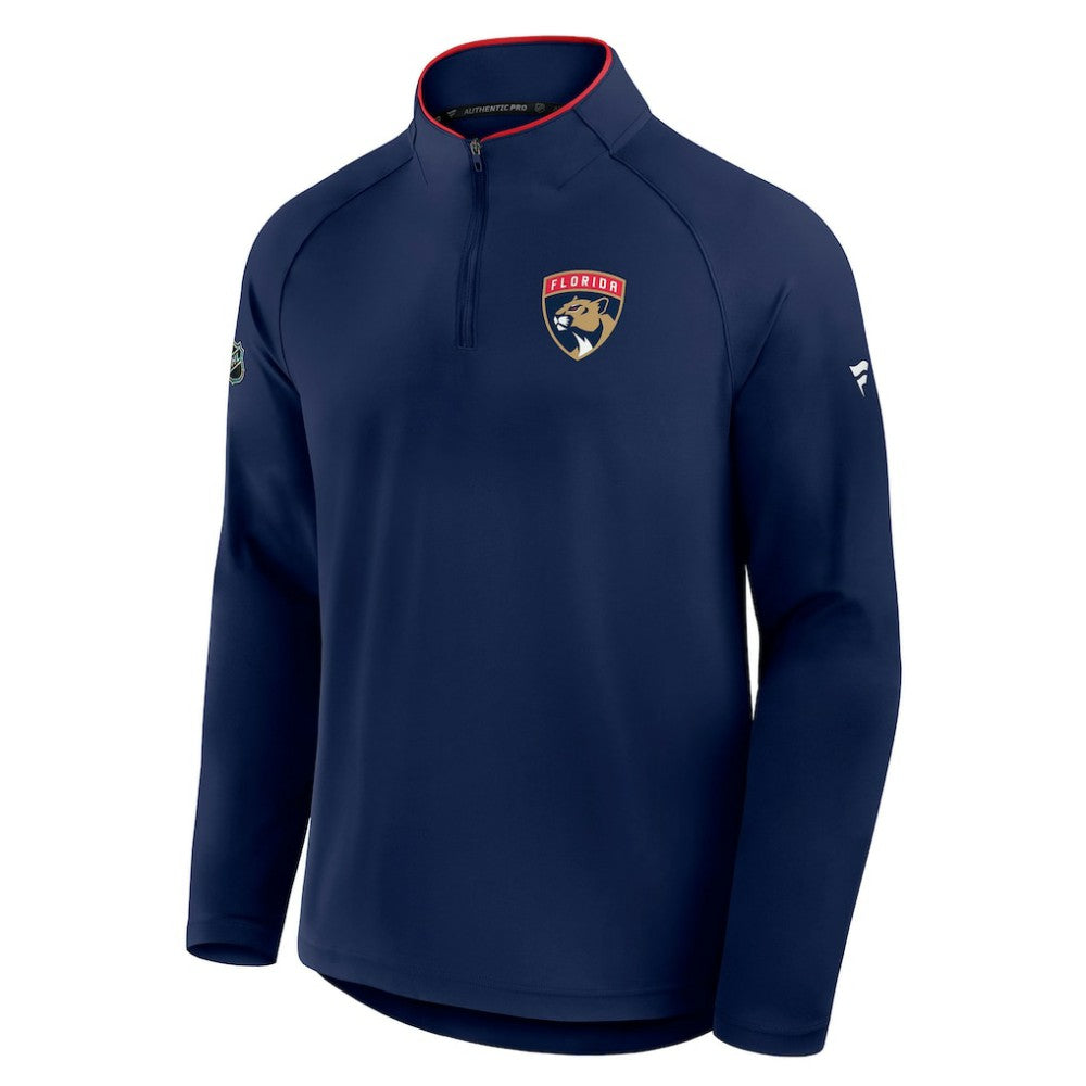 Florida Panthers Fanatics Authentic Pro Rink Training Quarter-Zip Pullover Navy
