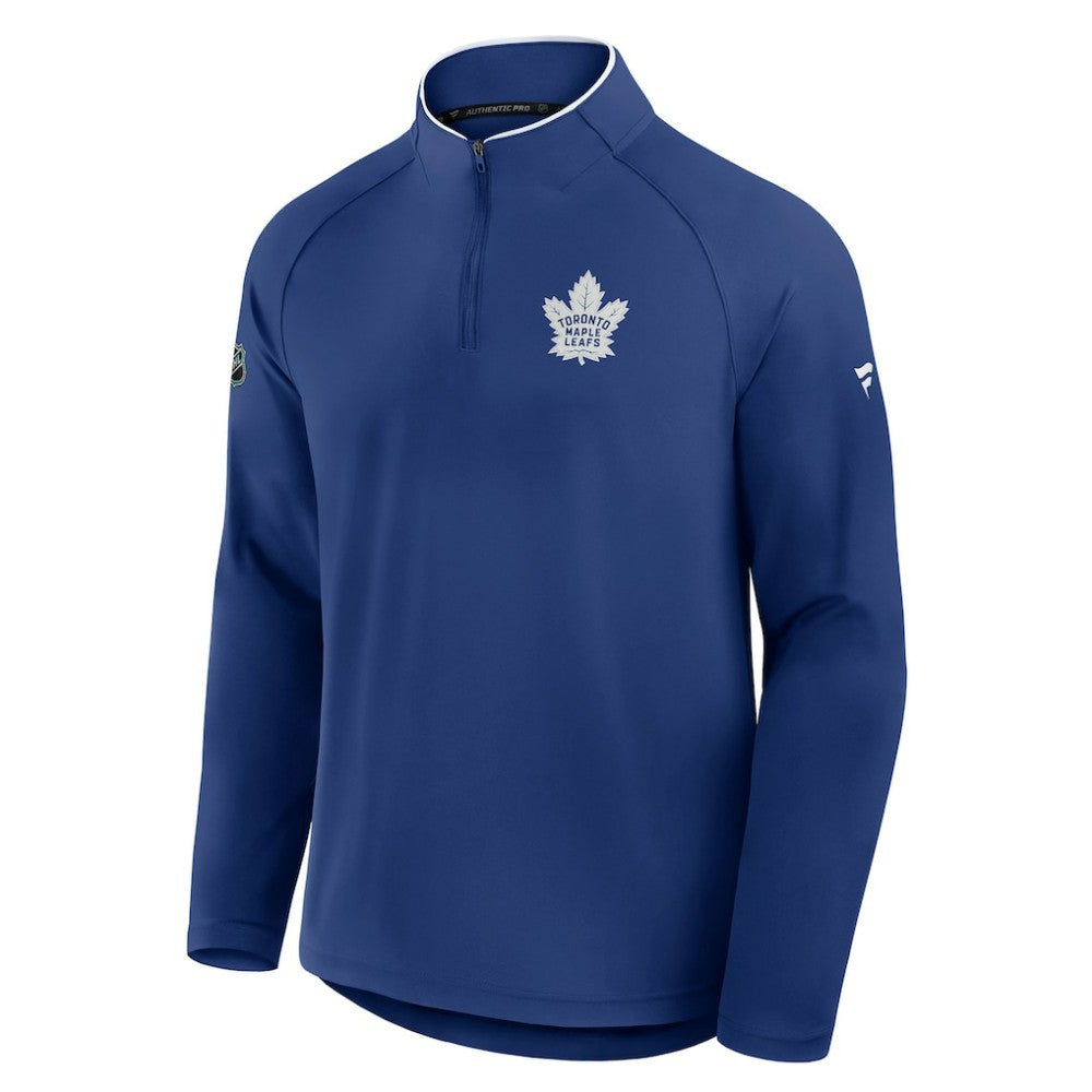 Toronto Maple Leafs Fanatics Authentic Pro Rink Training Quarter-Zip Pullover Blue
