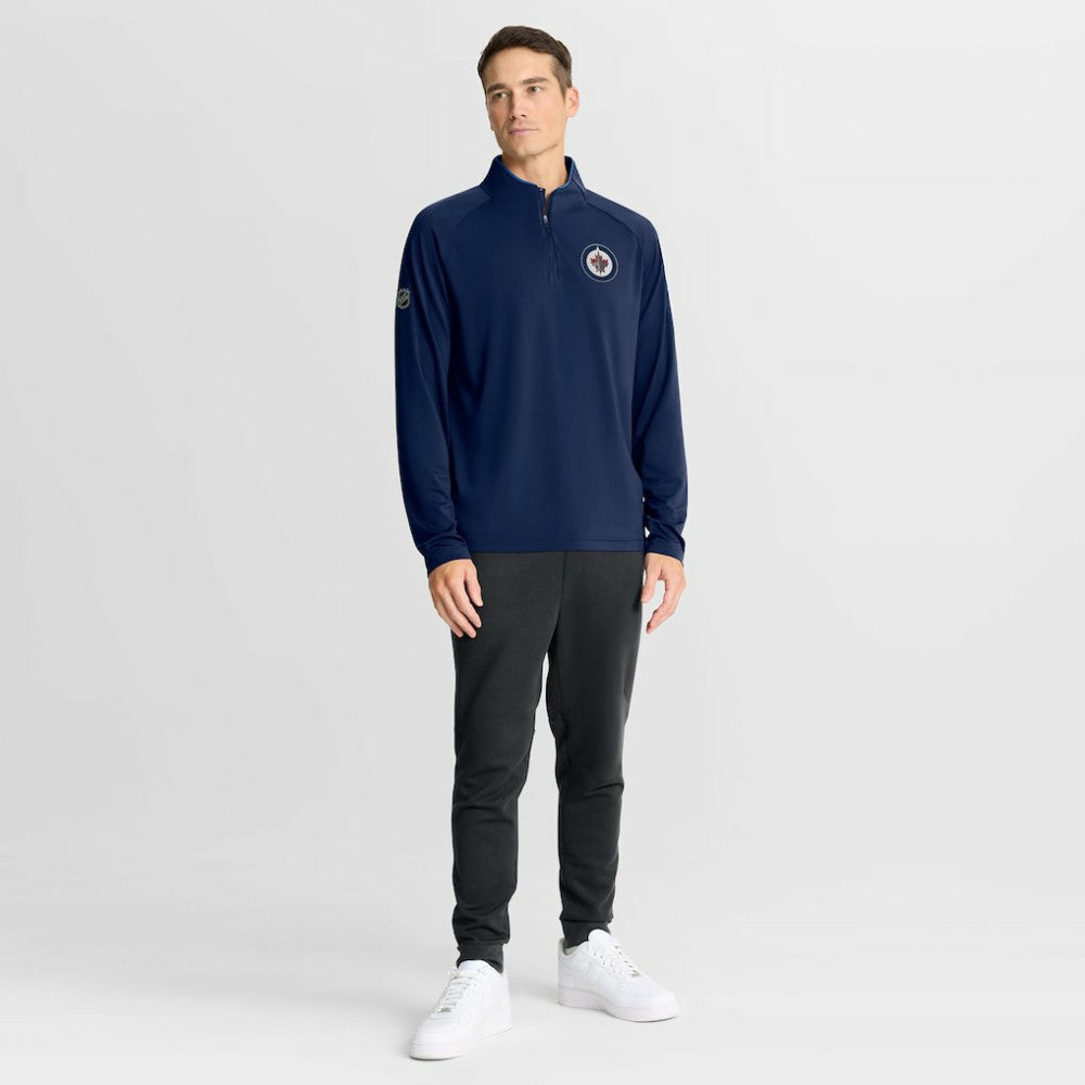 Winnipeg Jets Fanatics Authentic Pro Rink Training Quarter-Zip Pullover Navy