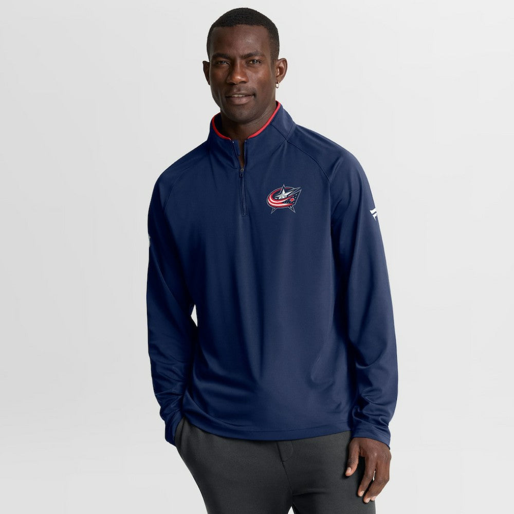 Columbus Blue Jackets Fanatics Authentic Pro Rink Training Quarter-Zip Pullover Navy