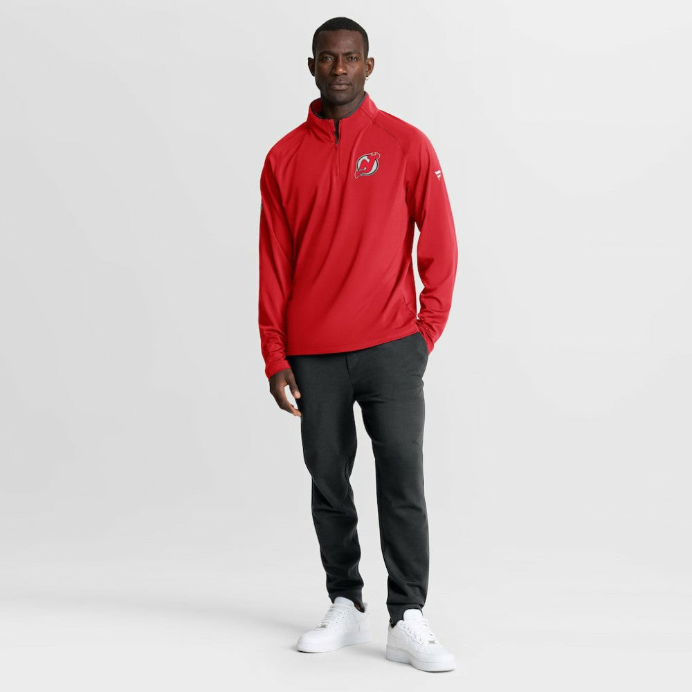 New Jersey Devils Fanatics Authentic Pro Rink Training Quarter-Zip Pullover Red