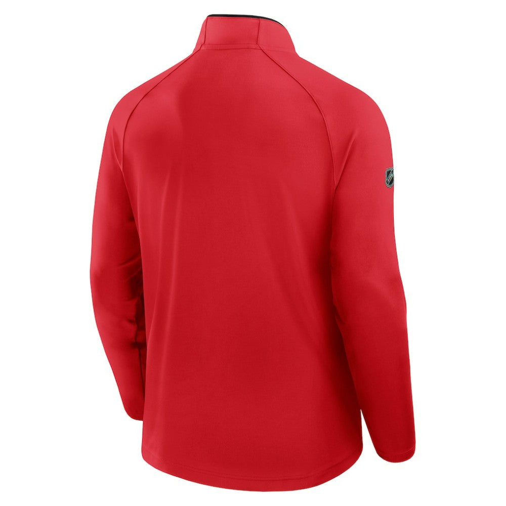 New Jersey Devils Fanatics Authentic Pro Rink Training Quarter-Zip Pullover Red