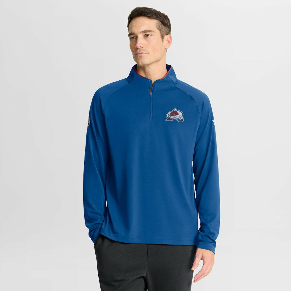 Colorado Avalanche Fanatics Authentic Pro Rink Training Quarter-Zip Pullover Blue