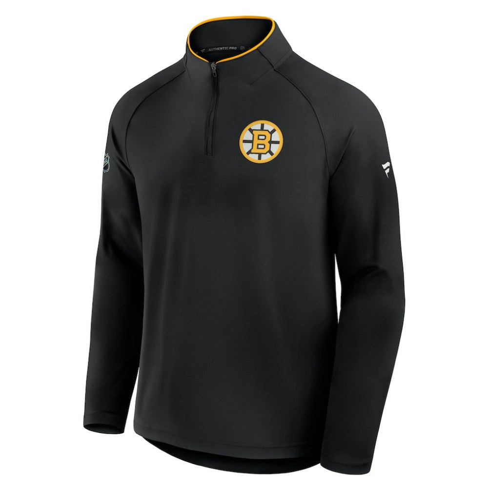 Boston Bruins Fanatics Authentic Pro Rink Training Quarter-Zip Pullover Black