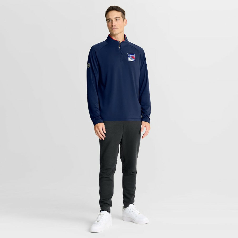 New York Rangers Fanatics Authentic Pro Rink Training Quarter-Zip Pullover Navy