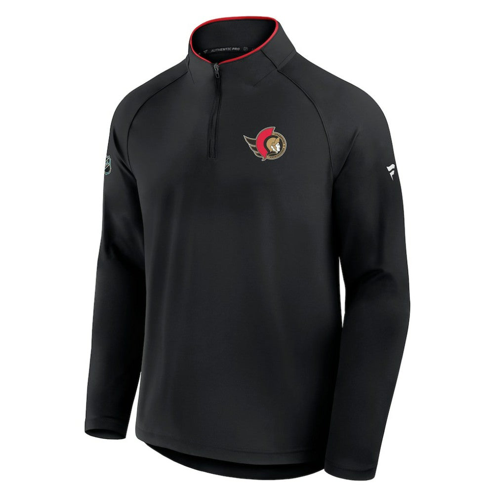 Ottawa Senators Fanatics Authentic Pro Rink Training Quarter-Zip Pullover Black
