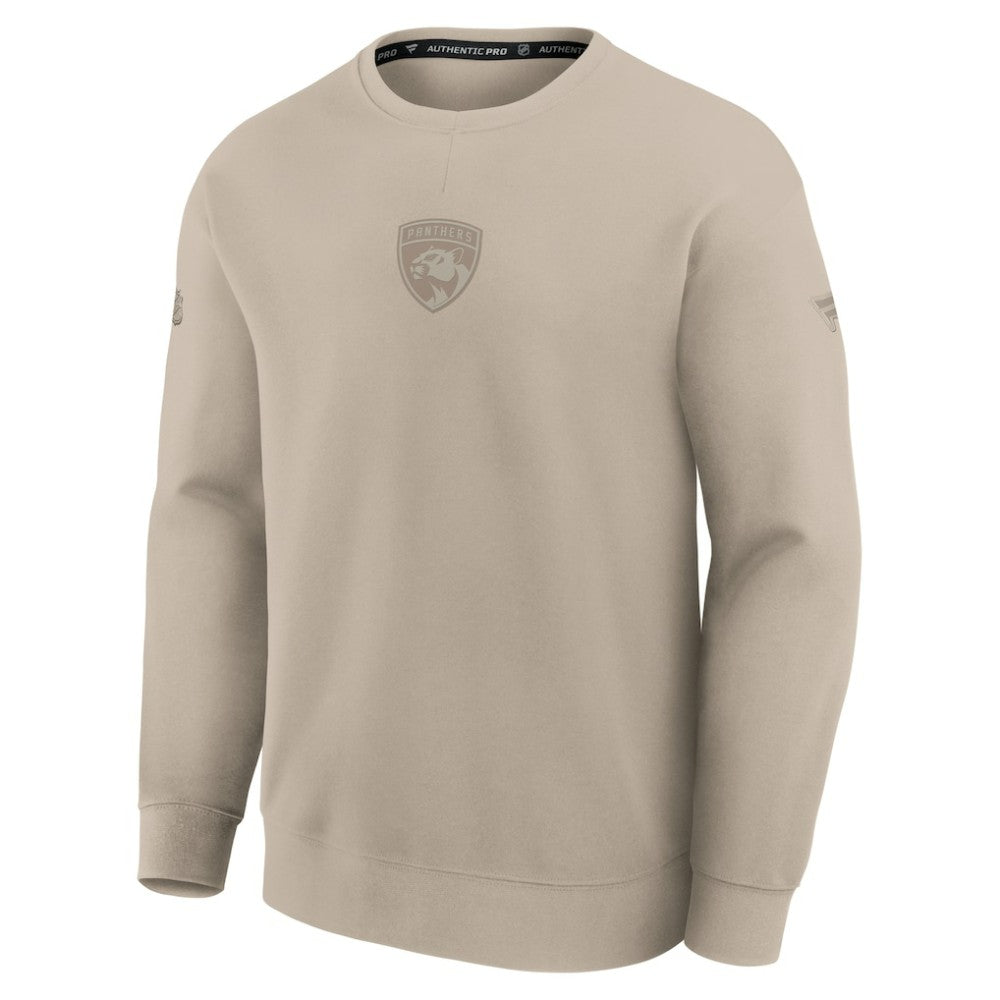 Florida Panthers Fanatics Authentic Pro Road Tri-Blend Sweatshirt Tan
