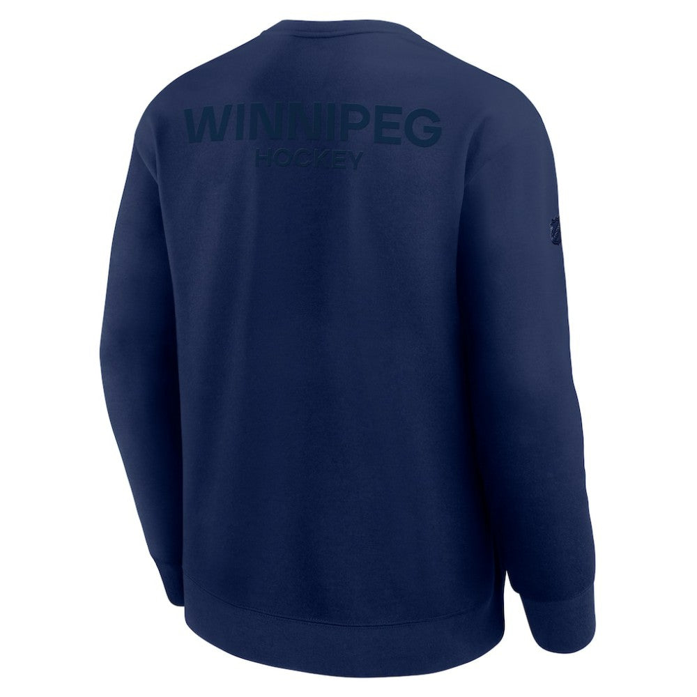 Winnipeg Jets Fanatics Authentic Pro Road Tri-Blend Sweatshirt Navy