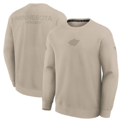 Minnesota Wild Fanatics Authentic Pro Road Tri-Blend Sweatshirt Tan
