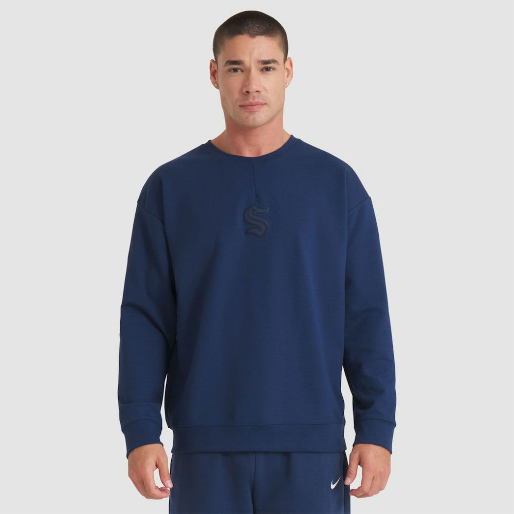 Seattle Kraken Fanatics Authentic Pro Road Tri-Blend Sweatshirt Deep Sea Blue