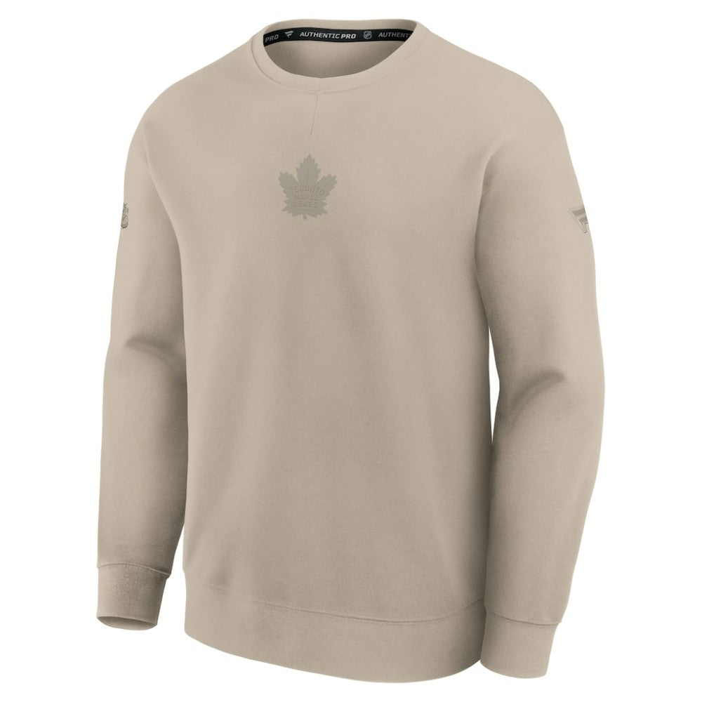Toronto Maple Leafs Fanatics Authentic Pro Road Tri-Blend Sweatshirt Tan