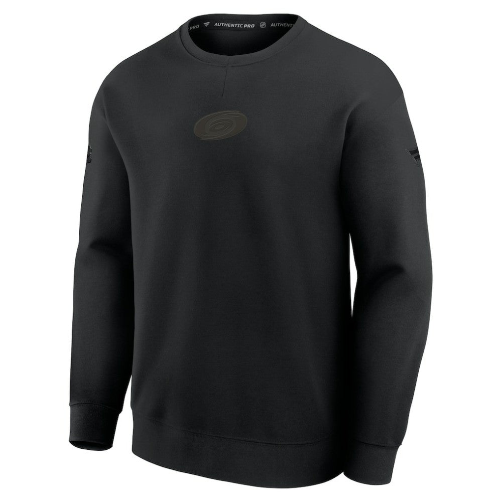 Carolina Hurricanes Fanatics Authentic Pro Road Tri-Blend Sweatshirt Black