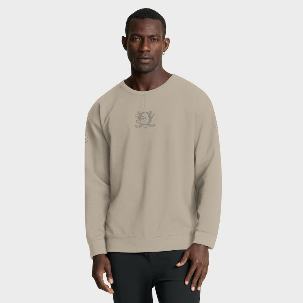 Anaheim Ducks Fanatics Authentic Pro Road Tri-Blend Sweatshirt Tan