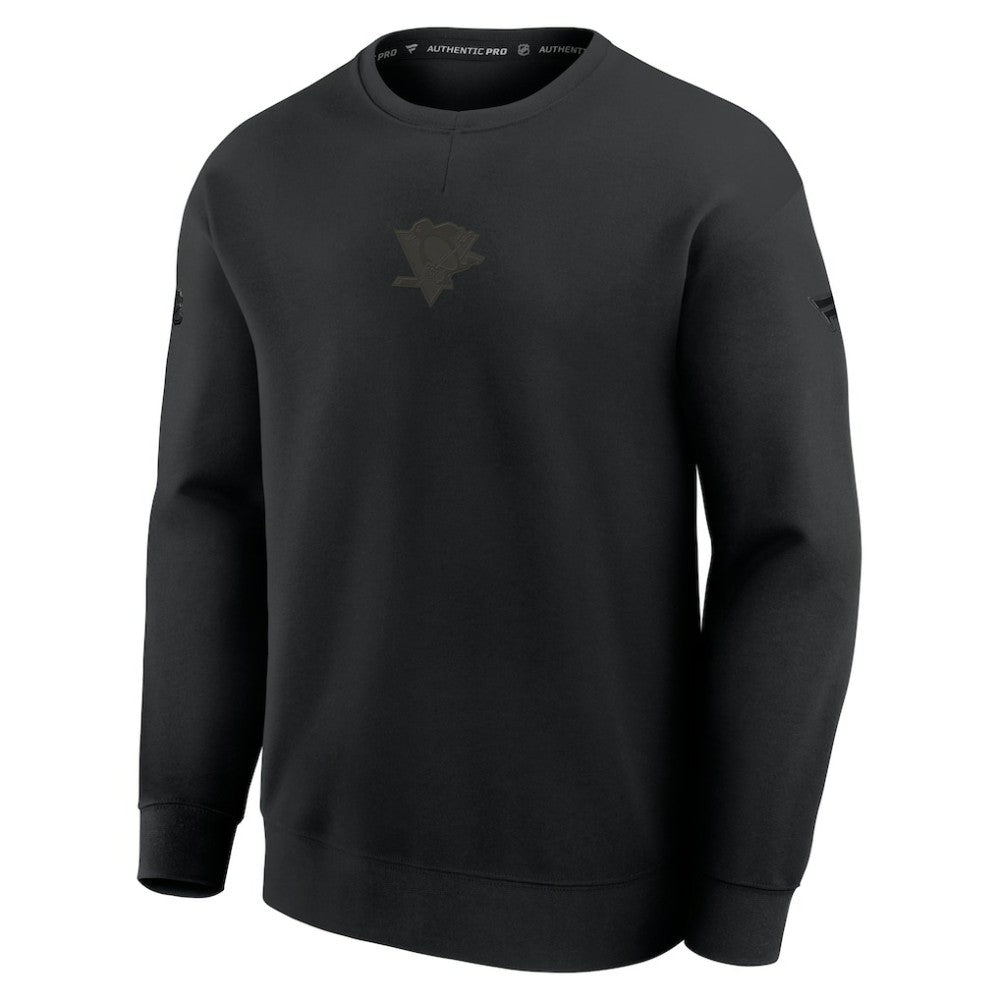Pittsburgh Penguins Fanatics Authentic Pro Road Tri-Blend Sweatshirt Black