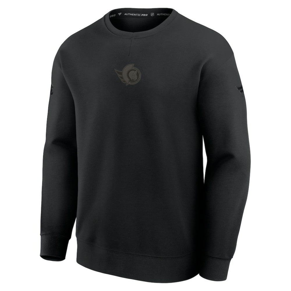 Ottawa Senators Fanatics Authentic Pro Road Tri-Blend Sweatshirt Black