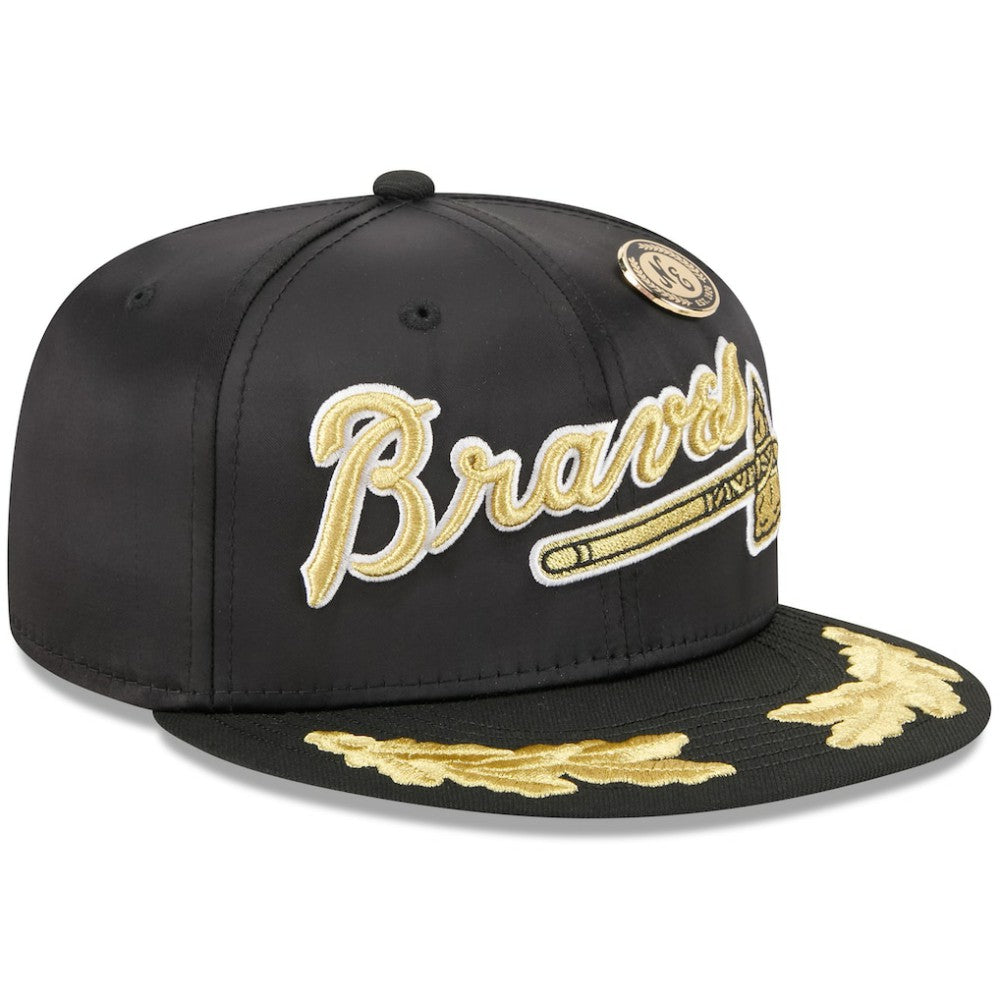 Atlanta Braves 2025 59FIFTY Day Gold Leaf 59FIFTY Fitted Hat - Black | New Era