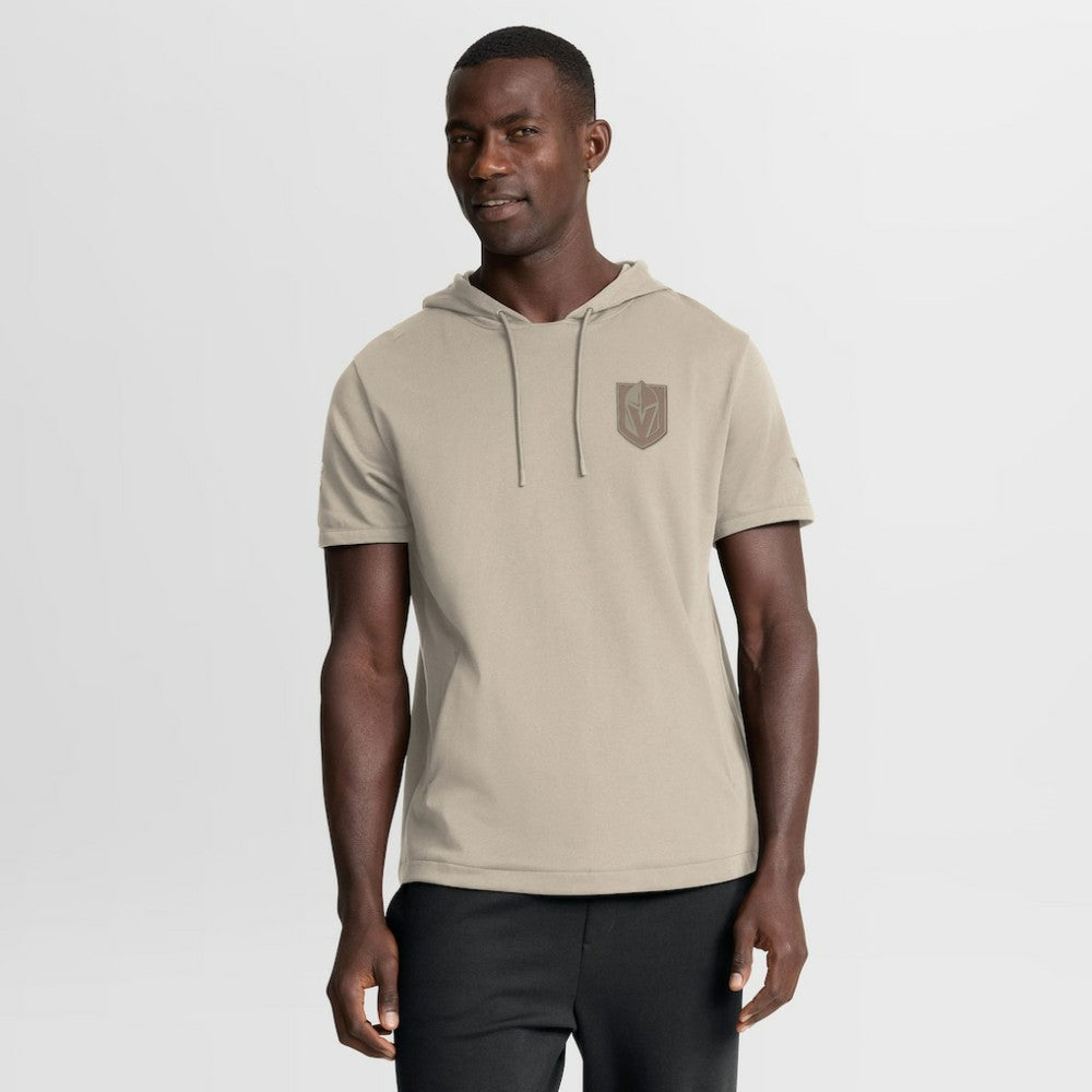 Vegas Golden Knights Fanatics Authentic Pro Road Short Sleeve Hoodie Tan