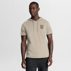 Vegas Golden Knights Fanatics Authentic Pro Road Short Sleeve Hoodie Tan