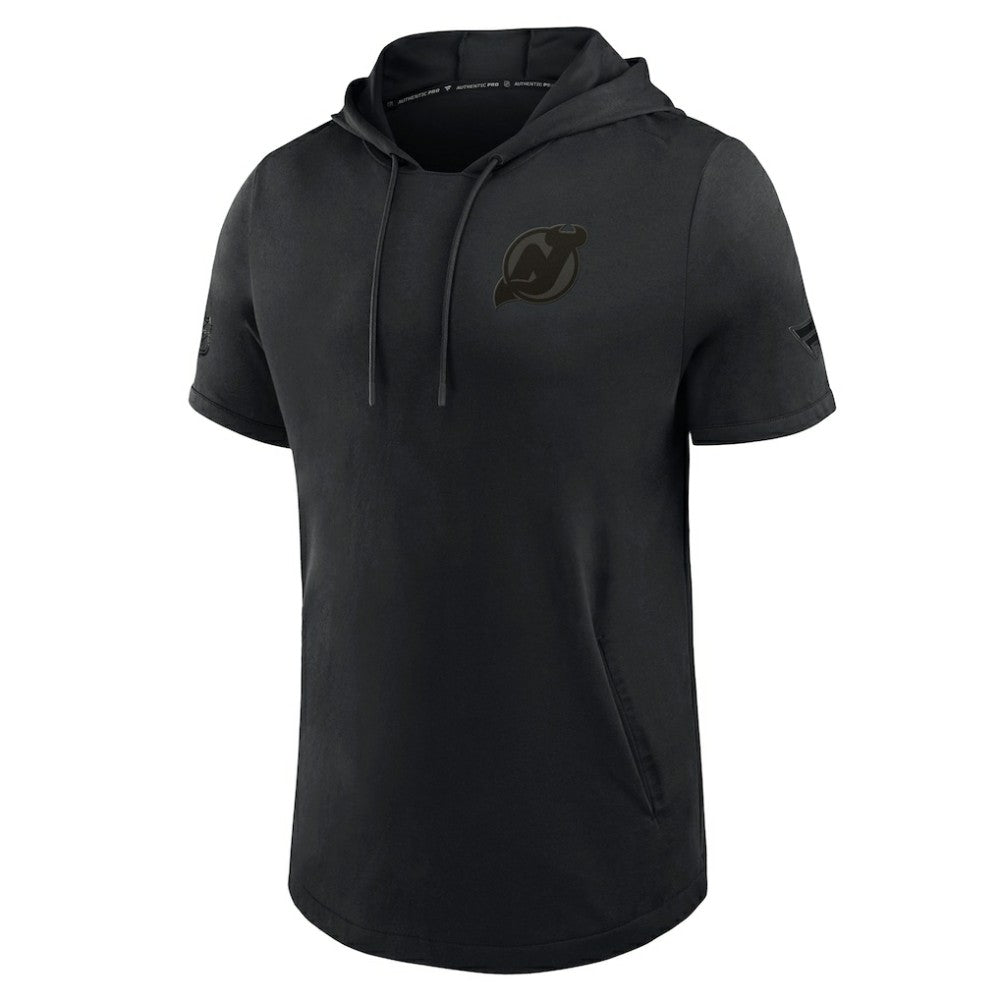 New Jersey Devils Fanatics Authentic Pro Road Short Sleeve Hoodie Black