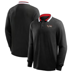 Sunderland Classic Long Sleeve Tipped Polo Shirt / Black / Mens outlet