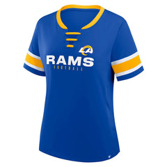 Los Angeles Rams Women's Redzone Draw Play Athena Lace-Up T-Shirt - Royal on sale