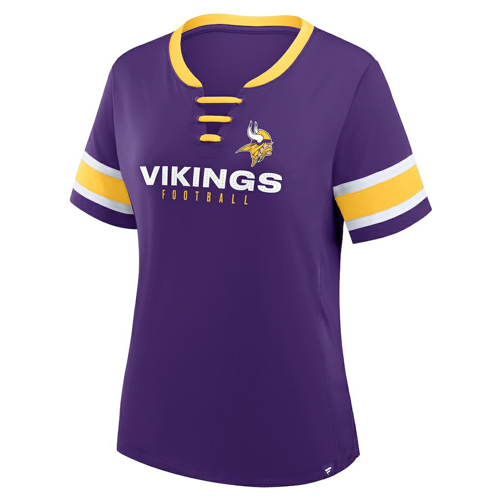 Minnesota Vikings Women's Redzone Draw Play Athena Lace-Up T-Shirt - Purple online