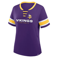Minnesota Vikings Women's Redzone Draw Play Athena Lace-Up T-Shirt - Purple online