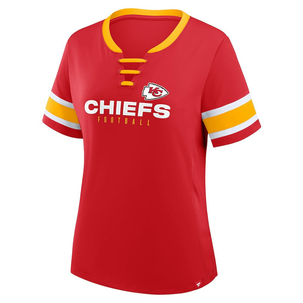 Kansas City Chiefs Women's Redzone Draw Play Athena Lace-Up T-Shirt - Red outlet