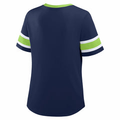Seattle Seahawks Women's Redzone Draw Play Athena Lace-Up T-Shirt - College Navy cheap