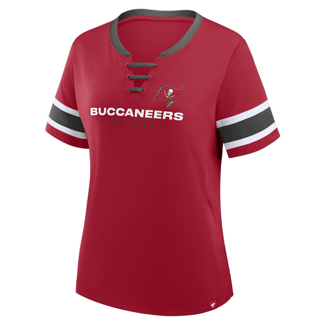 Tampa Bay Buccaneers Women's Redzone Draw Play Athena Lace-Up T-Shirt - Red sale