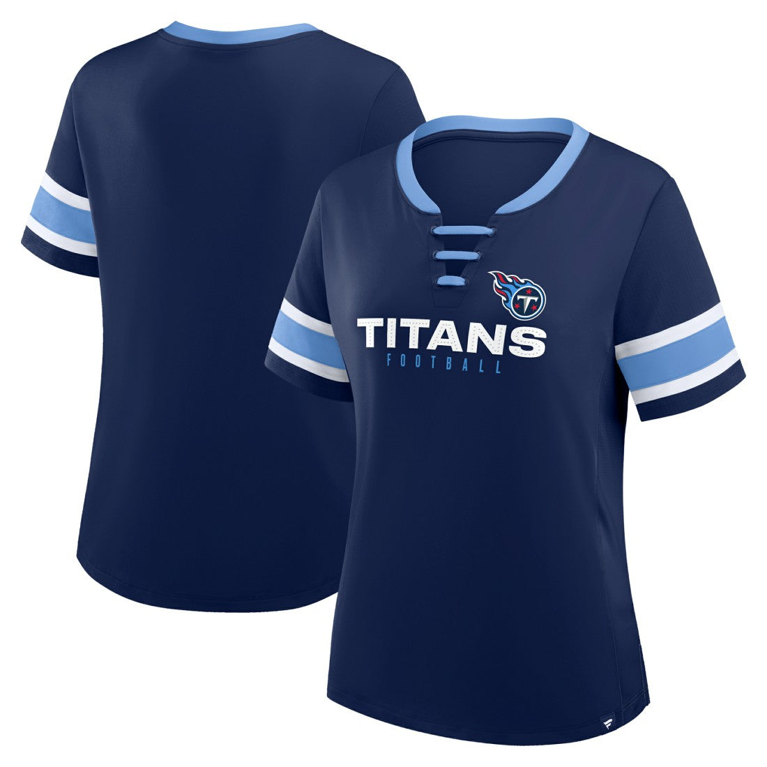 Tennessee Titans Women's Redzone Draw Play Athena Lace-Up T-Shirt - Navy outlet