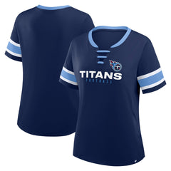 Tennessee Titans Women's Redzone Draw Play Athena Lace-Up T-Shirt - Navy outlet