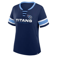 Tennessee Titans Women's Redzone Draw Play Athena Lace-Up T-Shirt - Navy outlet