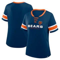 Chicago Bears Women's Redzone Draw Play Athena Lace-Up T-Shirt - Navy outlet