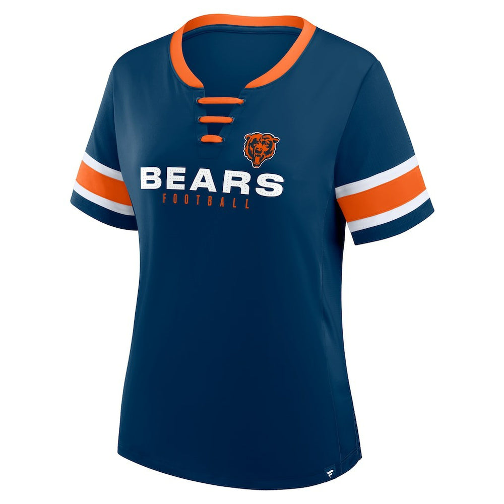 Chicago Bears Women's Redzone Draw Play Athena Lace-Up T-Shirt - Navy outlet