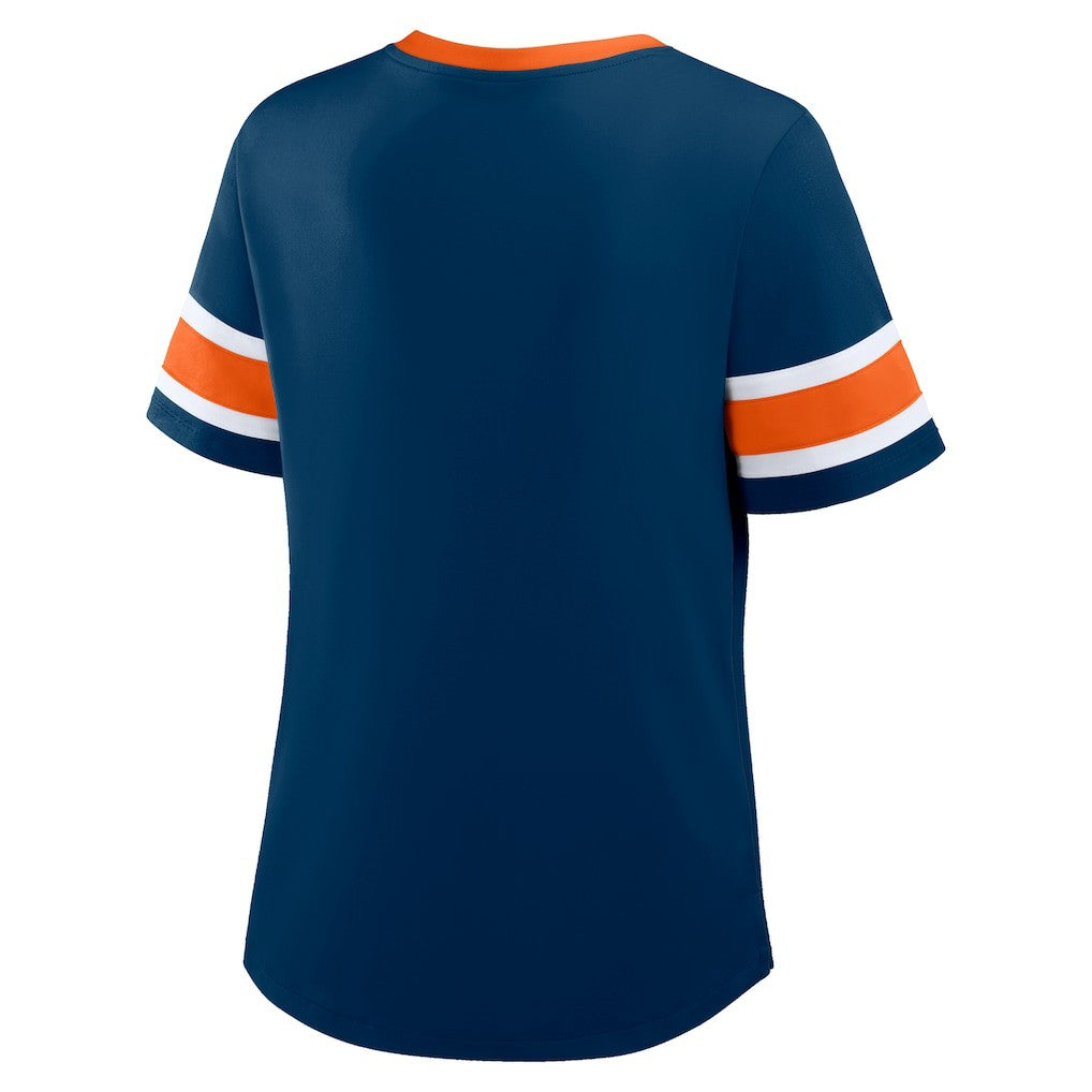 Chicago Bears Women's Redzone Draw Play Athena Lace-Up T-Shirt - Navy outlet