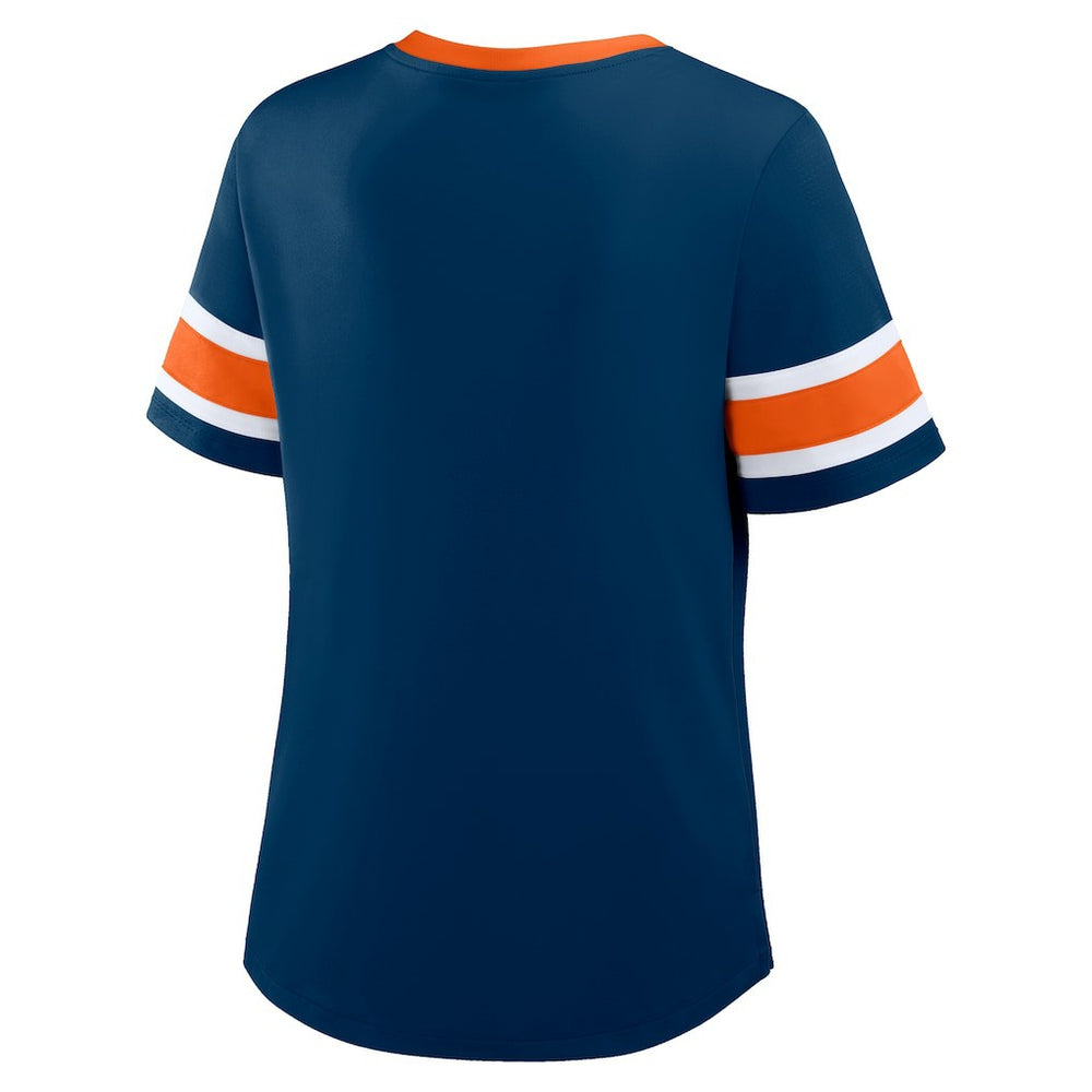 Chicago Bears Women's Redzone Draw Play Athena Lace-Up T-Shirt - Navy outlet