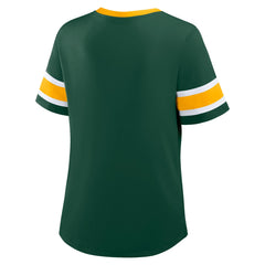 Green Bay Packers Women's Redzone Draw Play Athena Lace-Up T-Shirt - Green cheap