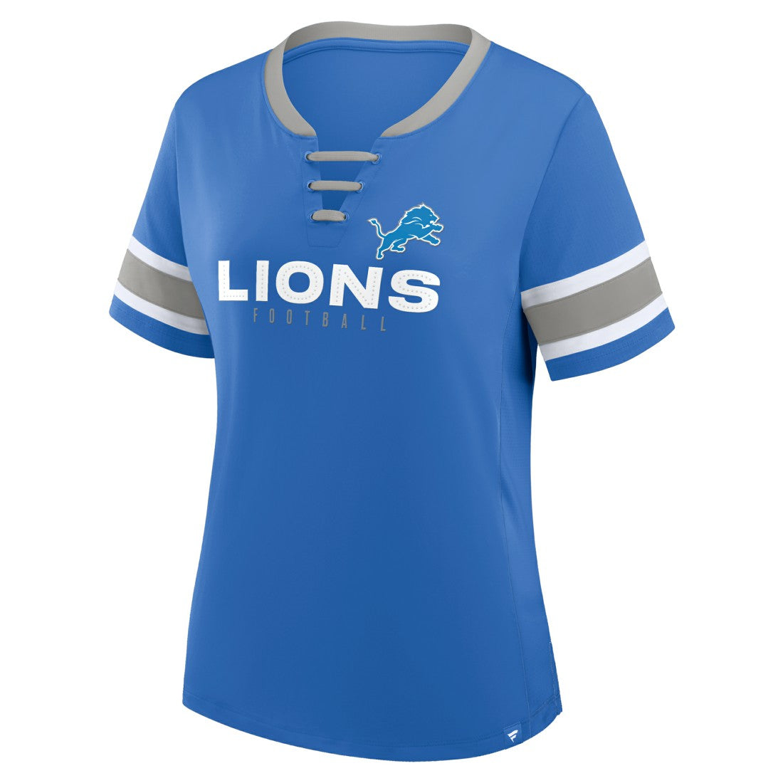 Detroit Lions Women's Redzone Draw Play Athena Lace-Up T-Shirt - Blue cheap