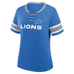 Detroit Lions Women's Redzone Draw Play Athena Lace-Up T-Shirt - Blue cheap