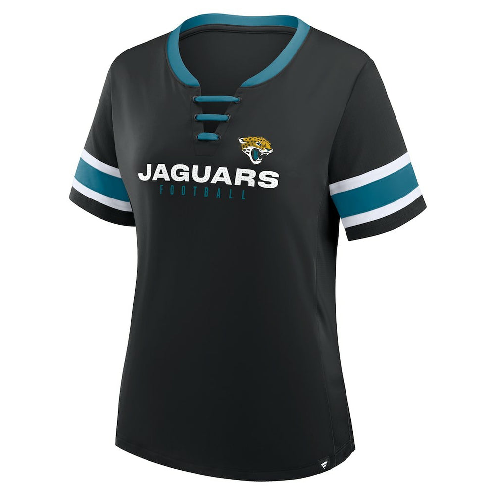 Jacksonville Jaguars Women's Redzone Draw Play Athena Lace-Up T-Shirt - Black outlet
