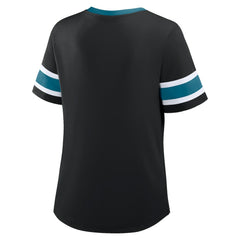 Jacksonville Jaguars Women's Redzone Draw Play Athena Lace-Up T-Shirt - Black outlet
