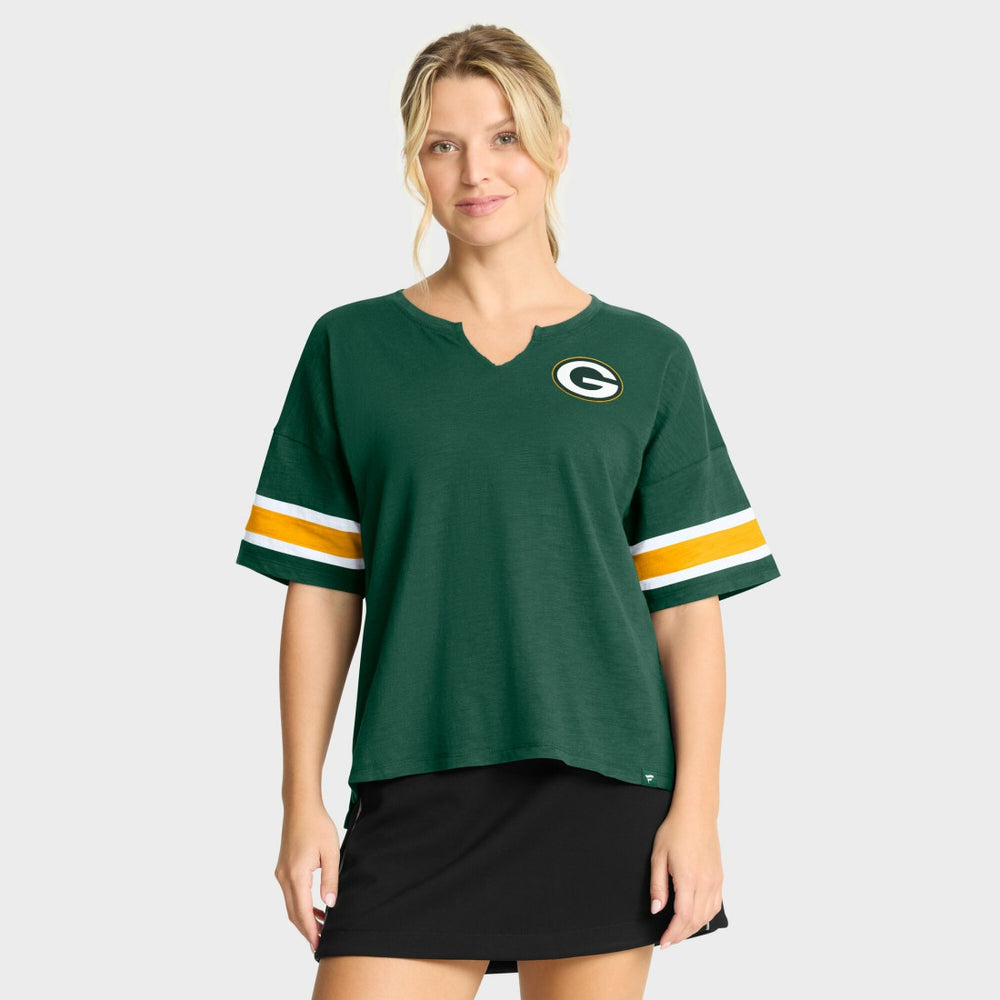 Green Bay Packers Women's Redzone Curl Route T-Shirt - Green discount