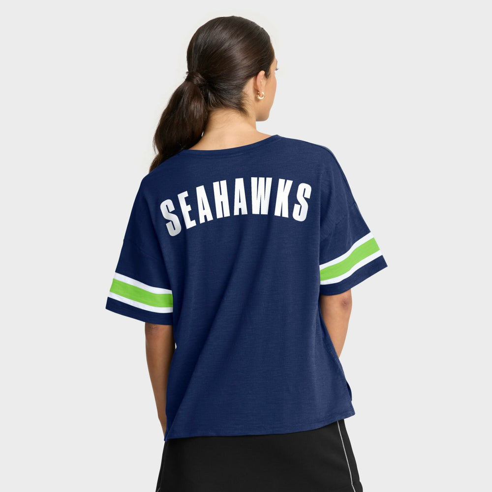 Seattle Seahawks Women's Redzone Curl Route T-Shirt - College Navy on sale
