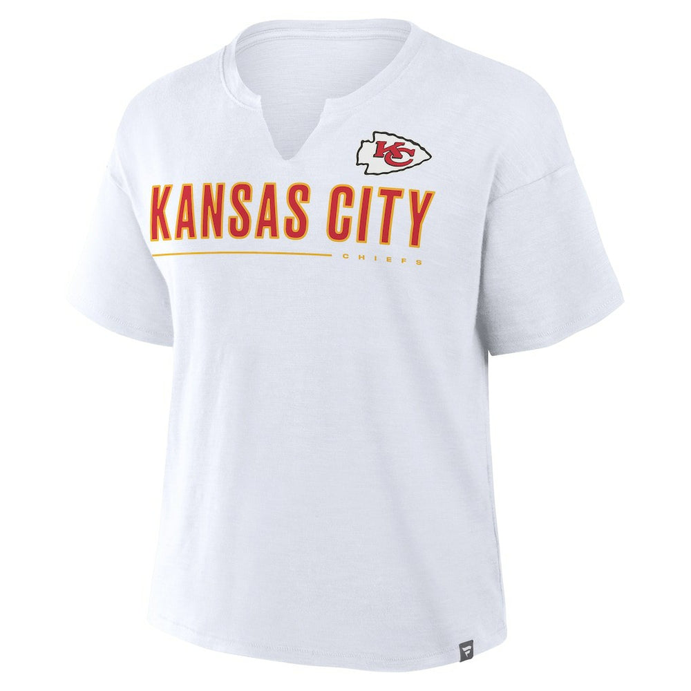 Kansas City Chiefs Women's Redzone Slub Boxy T-Shirt - White discount