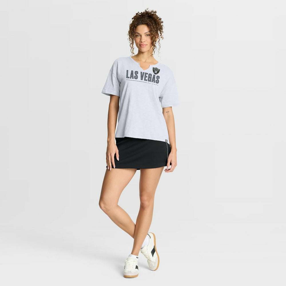 Las Vegas Raiders Women's Redzone Slub Boxy T-Shirt - White discount